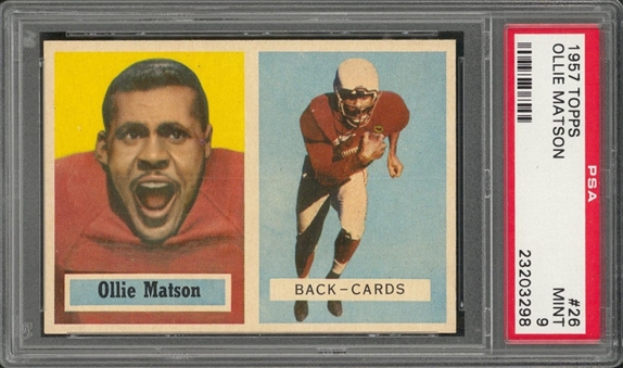 1957 Topps Football #26 Ollie Matson – PSA MINT 9